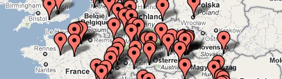 Map of team locations